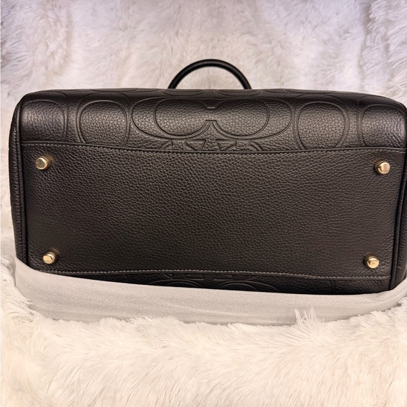 NWT Coach Rowan LARGE satchel bag Embossed Black Leather Satchel - Picture 3 of 10